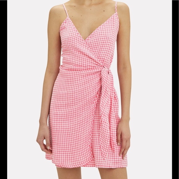 Rails Malia Pink Gingham Wrap Dress - Picture 1 of 13
